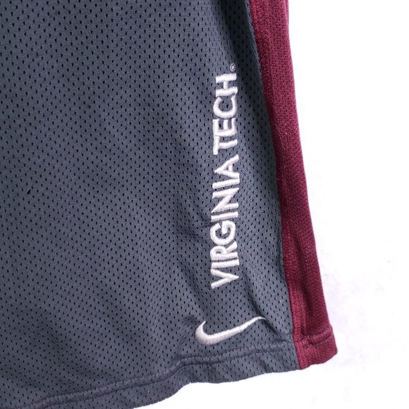 Nike Dri-Fit Virginia Tech Men's Large Mesh Basketball Shorts, Gray Maroon 8.5" - Picture 3 of 7